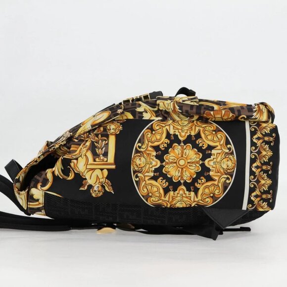 FENDI Zucca Canvas FENDACE Versace Collaboration Backpack Black - Picture 3 of 15